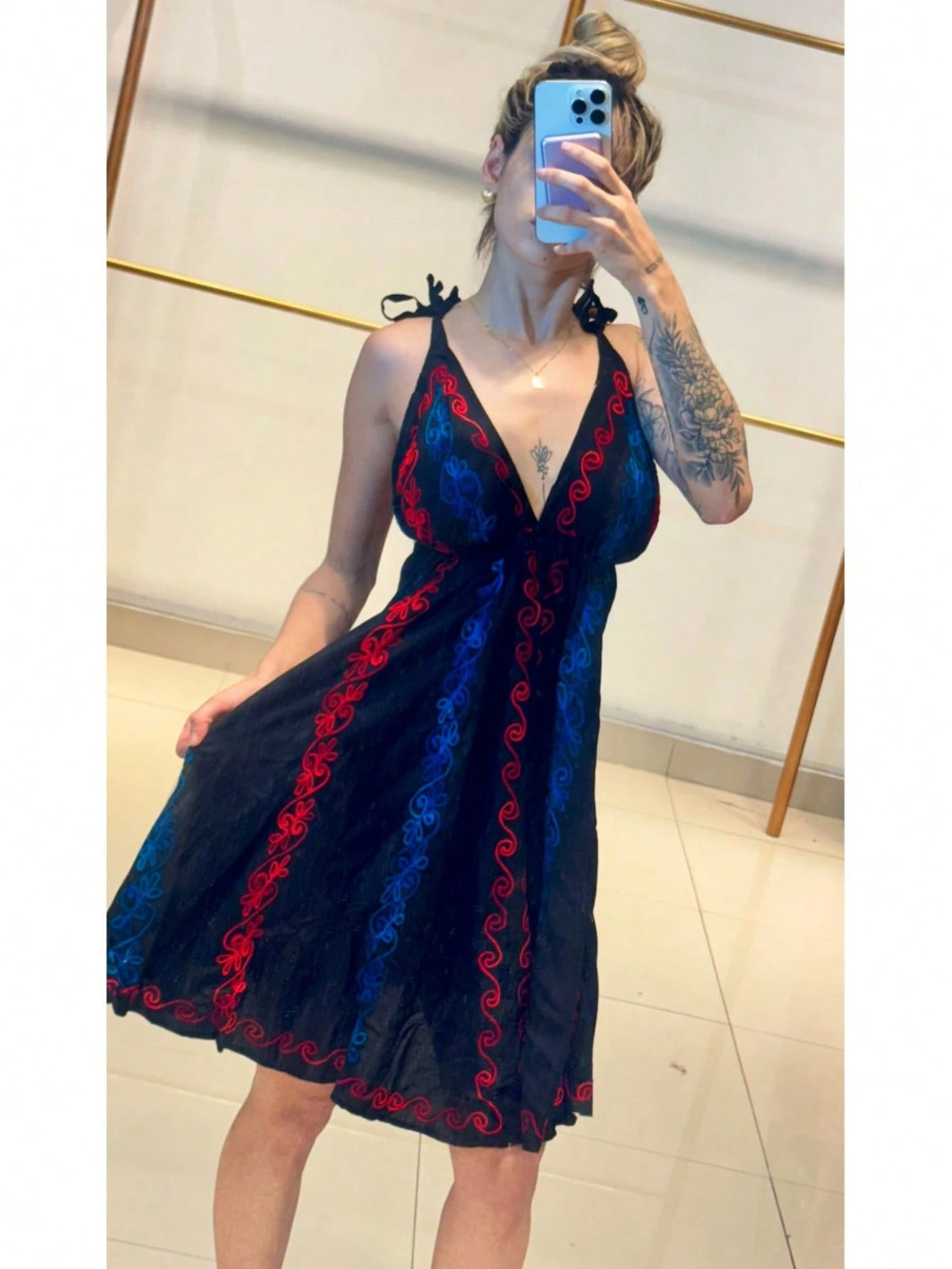 Vestidos elegante bordado curto feminino ponta indiano