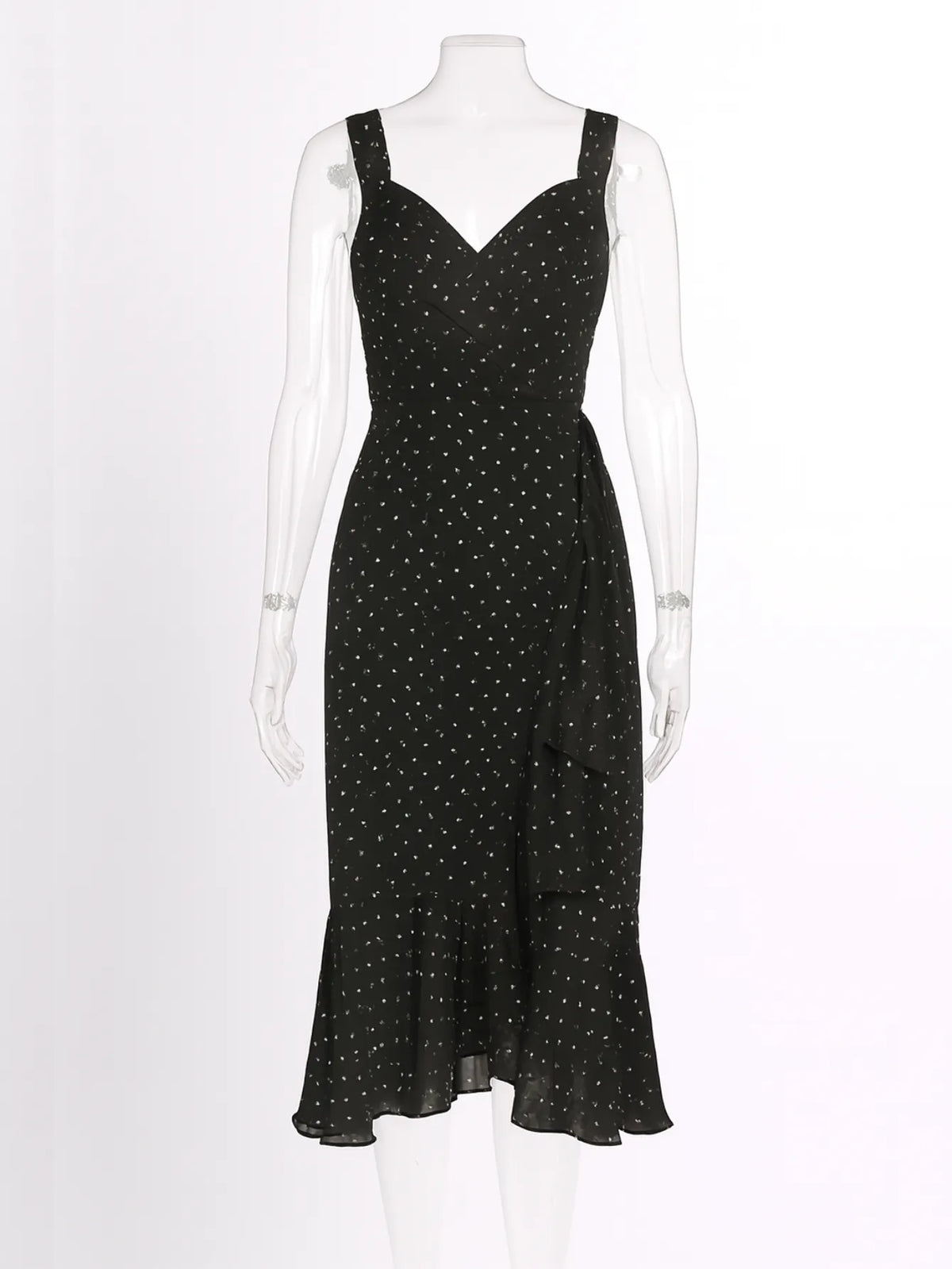 Vestido Midi Chiffon com Babado