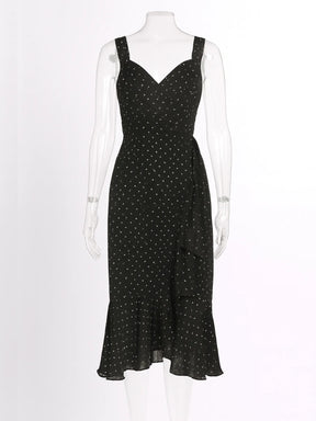 Vestido Midi Chiffon com Babado